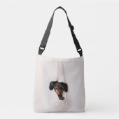 ハンモックのダチュンド子犬かわいい可愛い犬 クロスボディバッグ (正面)