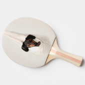 ハンモックのダチュンド子犬かわいい可愛い犬 卓球ラケット (横)