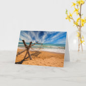 ハンモックオンアトロピカルビーチリゾート カード (黄色い花)