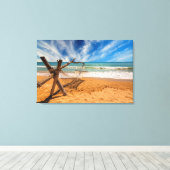 ハンモックオンアトロピカルビーチリゾート キャンバスプリント (インサイチュ (ウッドフロア))