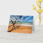 ハンモックオンアトロピカルビーチリゾート |タイ カード (黄色い花)