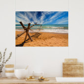 ハンモックオンアトロピカルビーチリゾート |タイ ポスター (キッチン)