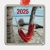 ハンモックオンカリブのビーチオーナメント メタルオーナメント (正面)