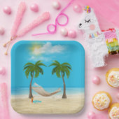 ハンモックオントロピカルビーチ ペーパープレート (パーティー)