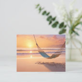 ハンモックオンビーチアットサンセット ポストカード (スタンド正面)