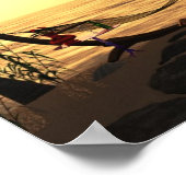 ハンモックサンセットプリント ポスター (角)