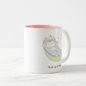 ハンモックハートかわいい子ネコ ツートーンマグカップ (正面右)