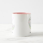 ハンモックハートかわいい子ネコ ツートーンマグカップ (中央)