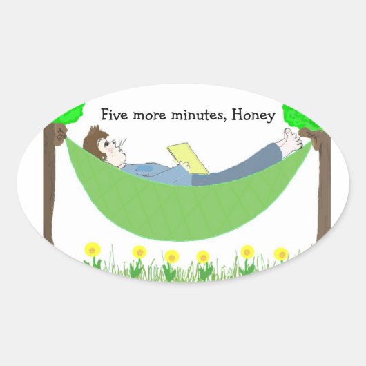 ハンモックパパ 楕円形シール (正面)