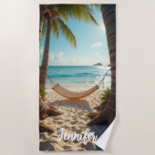 ハンモックビーチシーパーム ビーチタオル (正面)