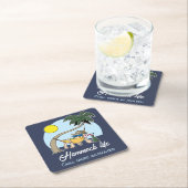 ハンモックライフチルモードアクティブおもしろい漫画 スクエアペーパーコースター (インサイチュ)