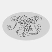 ハンモックライフ楕円ステッカー 楕円形シール (正面)