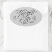 ハンモックライフ楕円ステッカー 楕円形シール (バッグ)