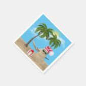 ハンモック付きトロピカルクリスマスサンドマン スタンダードカクテルナプキン (角)
