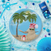 ハンモック付きトロピカルクリスマスサンドマン ペーパープレート (パーティー)