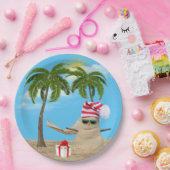 ハンモック付きトロピカルクリスマスサンドマン ペーパープレート (パーティー)