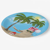 ハンモック付きトロピカルクリスマスサンドマン ペーパープレート (アングル)