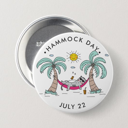 ハンモック猫の日 缶バッジ (正面&裏面)