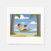 ハンモック紙ナプキンに横たわる スタンダードカクテルナプキン (正面)