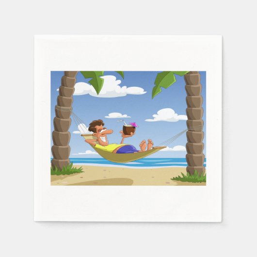 ハンモック紙ナプキンに横たわる スタンダードカクテルナプキン (正面)