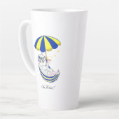 ハンモック2トーンコーヒーマグのかわいい子ネコ カフェラテマグ (左アングル)