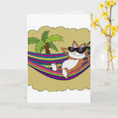 ハンモック・グラフィック・アーツ・カードに登場する猫 カード (黄色い花)