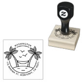 ハンモック&パームツリーズ |トロピカルファミリーアドレス ラバースタンプ (押印)