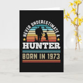 ハン生まれタ1973年50誕生日狩り犬ギフト カード (黄色い花)