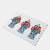 ハン色彩の鮮やかドブルーホワイトジンジャージャーラグ ドアマット (アングル)