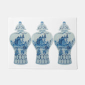 ハン色彩の鮮やかドブルーホワイトジンジャージャーラグ ドアマット (正面)