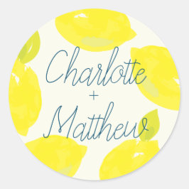 ハン色彩の鮮やかドレモンシトラス結婚名 ラウンドシール