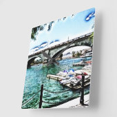 ハヴァス湖都市、アリゾナのロンドン橋 スクエア壁時計 (傾斜)