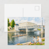 ハヴェルラント様式の水彩画で描かれた千年橋 シーズンポストカード (正面/裏面)