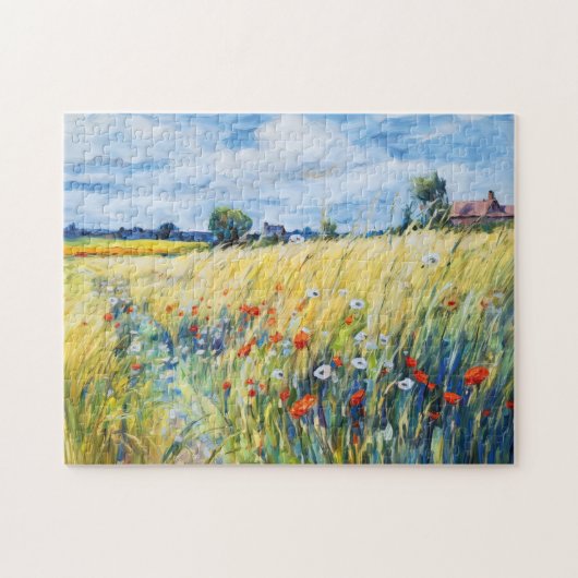 ハヴェル川のワイルドフラワーフィールドズ ジグソーパズル (横)