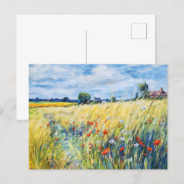 ハヴェル川のワイルドフラワーフィールドズ ポストカード