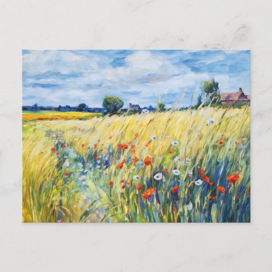 ハヴェル川のワイルドフラワーフィールドズ ポストカード (正面)
