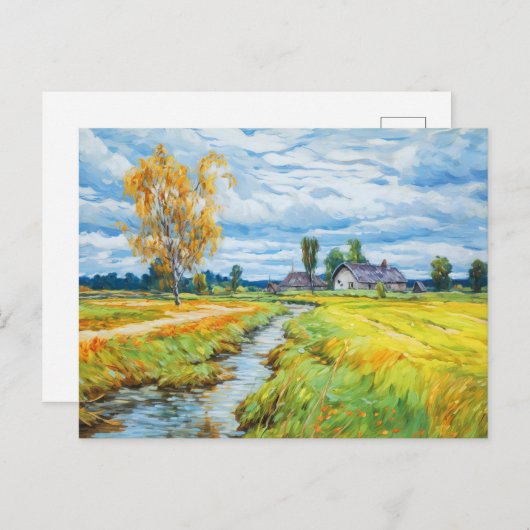 ハヴェル川の秋 ポストカード (正面/裏面)