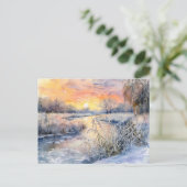 ハヴェル・ハヴェルランドの水彩の雪のバンク ポストカード (スタンド正面)