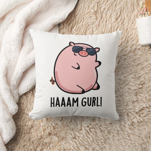 ハーアームGurlかわいい豚のパン クッション (ブランケット)