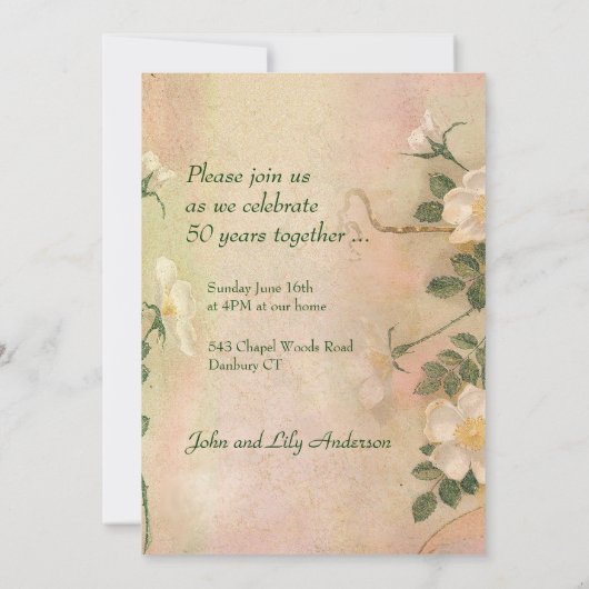 ハーゥルームローズ 50周年記念 オーダーメイド フォト 招待状 (裏面)