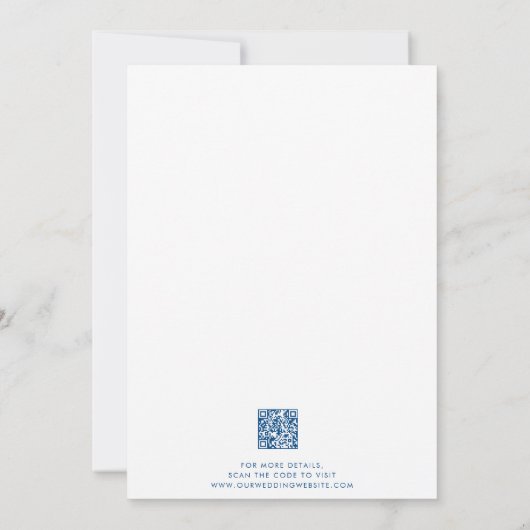 ハーウィッチポートケープコッドネイビーブルーミニマリスト結婚ズ 招待状 (裏面)