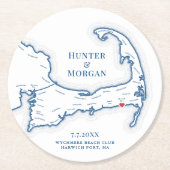 ハーウィッチポートMAウィキミヤビーチク結婚ラブ ラウンドペーパーコースター (正面)