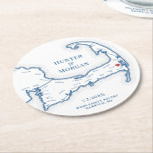 ハーウィッチMAウェクエーセットリゾートケープコッド結婚ズ ラウンドペーパーコースター (アングル)