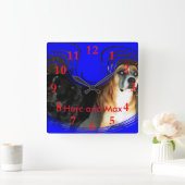 ハークとマックス スクエア壁時計 (ホーム)