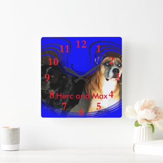ハークとマックス スクエア壁時計 (ホーム)