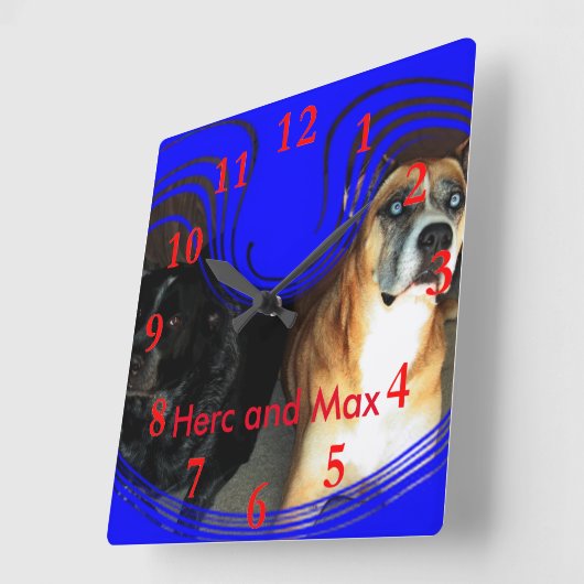 ハークとマックス スクエア壁時計 (傾斜)