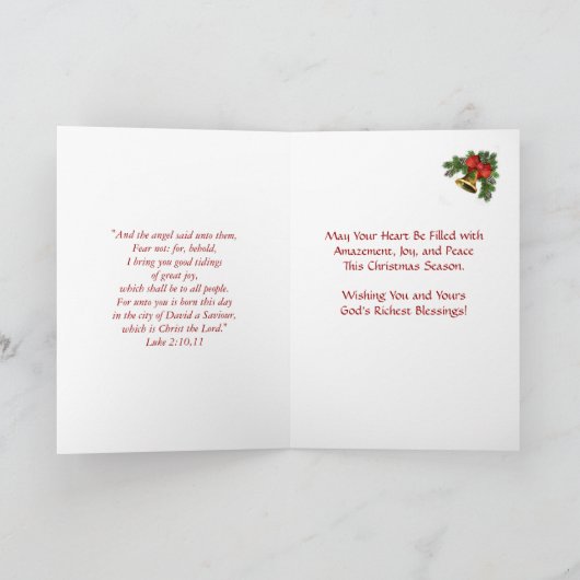 ハーク・ザ・ヘラルド・エンジェルス歌う賛美歌クリスマスカード シーズンカード (内部)