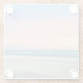 ハーグの抽象芸術のビーチの夕日 ガラスコースター (裏面)