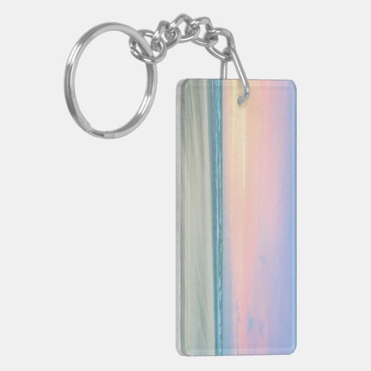 ハーグの抽象芸術のビーチの夕日 キーホルダー (正面左)