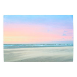 ハーグの抽象芸術のビーチの夕日 メタルプリント